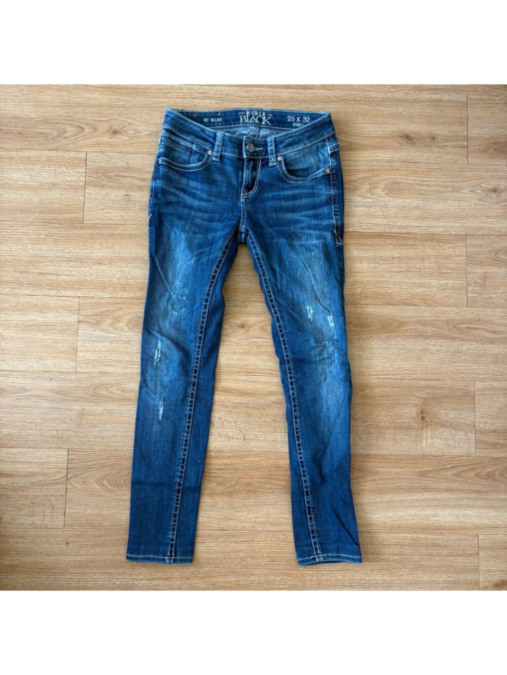 Buckle Black Fit No. 53 Distressed Denim Skinny Jeans Blue Women’s Size 25